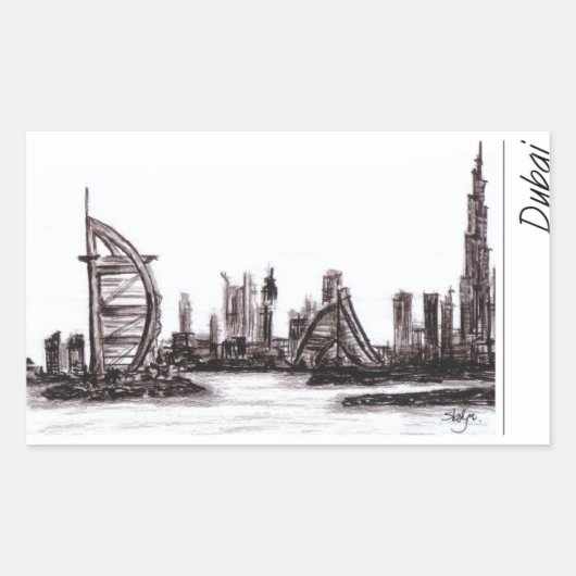 Dubai Rechteckiger Aufkleber (Vorderseite)