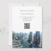 Dubai-Skyline-Aquarell-QR-Code-Hochzeit Einladung (Rückseite)