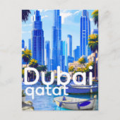 Dubai Skyline Card, Modern City Landmarks Postkarte (Vorderseite)