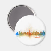 Dubai Skyline Cityscape Emirates v3 Magnet (Vorderseite/Rückseite)
