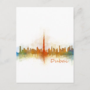 Dubai Skyline Cityscape Emirates v3 Postkarte