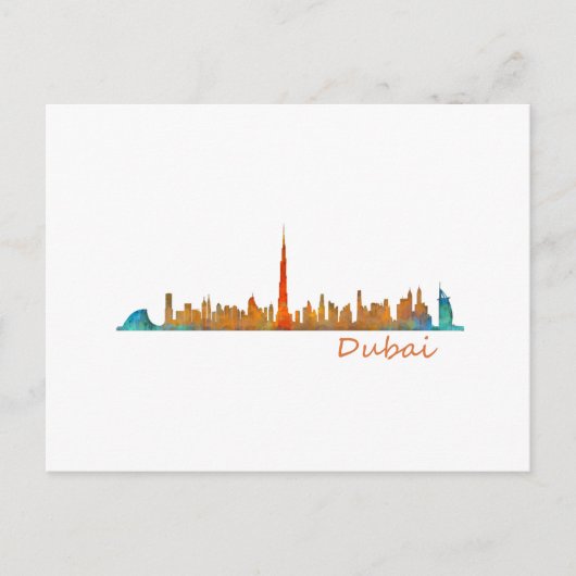 Dubai Skyline Cityscape v1 Postkarte (Vorderseite)