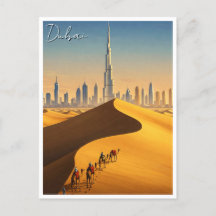 Dubai Skyline Desert Camels Travel
