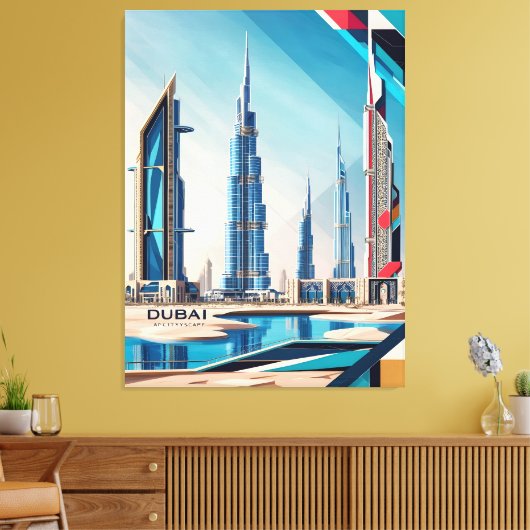 Dubai Skyline Dream Leinwanddruck (Insitu (Wohnzimmer))