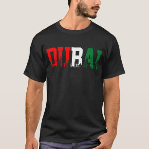 Dubai Skyline Flag Vereinigte Arabische Emirate VA T-Shirt