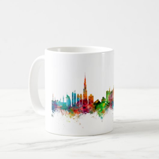 Dubai-Skyline Kaffeetasse (Vorderseite Links)