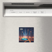 Dubai Skyline Night Travel Magnet (In Situ (Geschirrspüler))