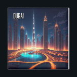 Dubai Skyline Night Travel Magnet<br><div class="desc">Dubai, eine glitzernde Metropole in den Vereinigten Arabischen Emiraten, ist bekannt für seine futuristische Skyline, seinen luxuriösen Lebensstil und seine einzigartigen Attraktionen. Dubai, das aus der Wüste entlang des Arabischen Golfs stammt, verbindet nahtlos moderne Innovation mit reichhaltigem Kulturerbe. Ikonische Sehenswürdigkeiten wie das Burj Khalifa, das größte Gebäude der Welt, und...</div>
