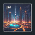 Dubai Skyline Night Travel Magnet<br><div class="desc">Dubai, eine glitzernde Metropole in den Vereinigten Arabischen Emiraten, ist bekannt für seine futuristische Skyline, seinen luxuriösen Lebensstil und seine einzigartigen Attraktionen. Dubai, das aus der Wüste entlang des Arabischen Golfs stammt, verbindet nahtlos moderne Innovation mit reichhaltigem Kulturerbe. Ikonische Sehenswürdigkeiten wie das Burj Khalifa, das größte Gebäude der Welt, und...</div>