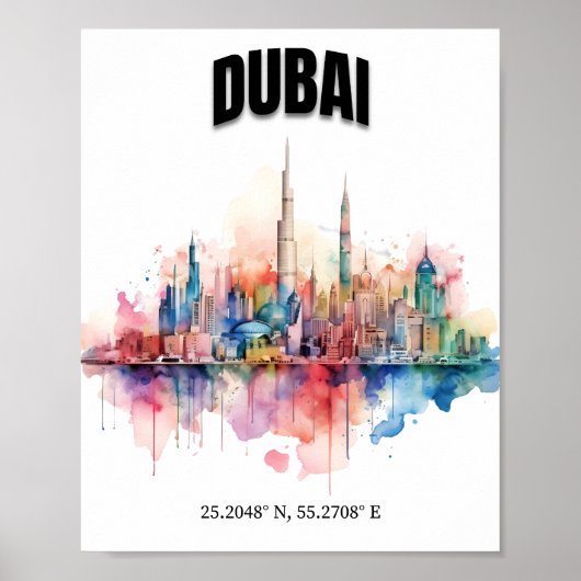 Dubai Skyline Poster (Vorne)