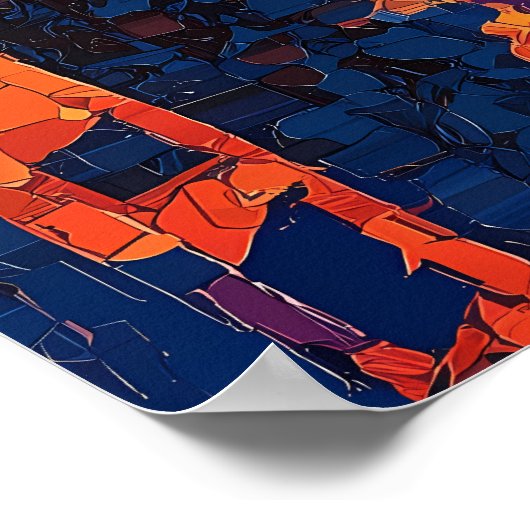 Dubai Skyline Poster - Modern Futuristic Wall Art (Ecke)