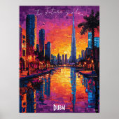 Dubai Skyline Poster - Modern Futuristic Wall Art (Vorne)