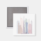 DUBAI SKYLINE POSTER PASTEL MAGNET (Vorderseite/Rückseite)