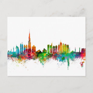 Dubai Skyline Postkarte