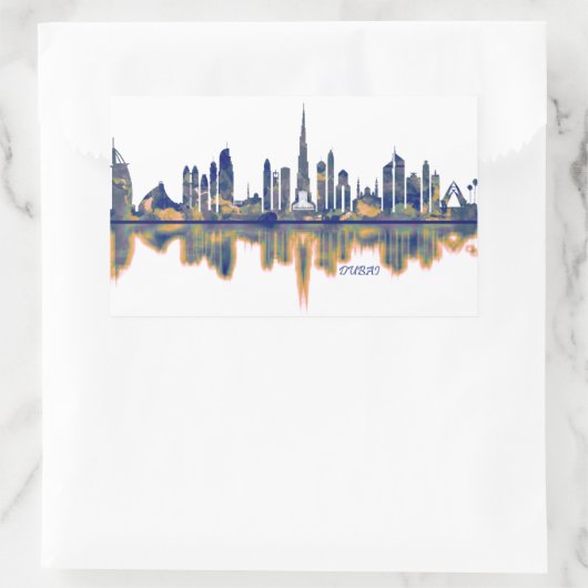 Dubai Skyline Rechteckiger Aufkleber (Tasche)