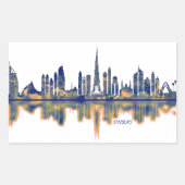 Dubai Skyline Rechteckiger Aufkleber (Vorderseite)