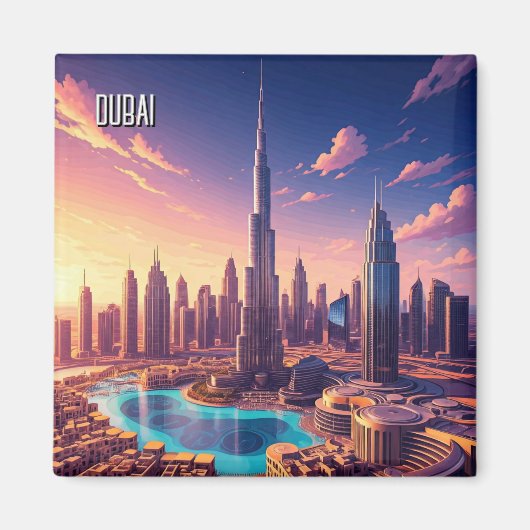 Dubai Skyline Travel Magnet (Vorne)
