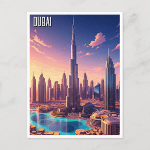Dubai Skyline Travel Postkarte