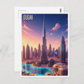 Dubai Skyline Travel Postkarte (Vorne/Hinten)