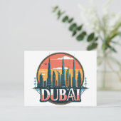 Dubai Skyline Travel Postkarte (Stehend Vorderseite)