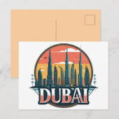 Dubai Skyline Travel Postkarte (Vorne/Hinten)