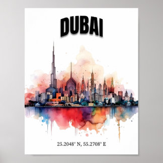 Dubai Skyline Wall Art, Moderne Wall Art Poster