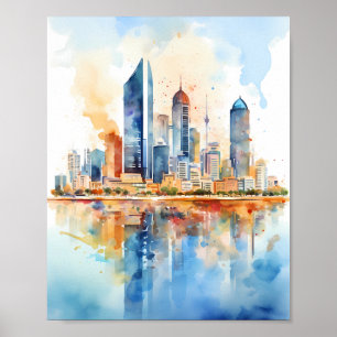 Dubai Skyline Wall Art, Moderne Wall Art Poster
