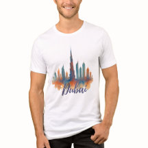 Dubai Skyline Wasserfarben Kunst drucken