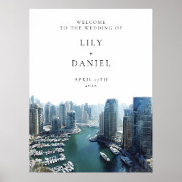 Dubai Skyline Wedding Welcome Sign Poster