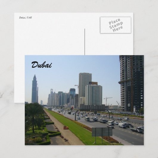 Dubai-Straßen Postkarte (Vorne/Hinten)