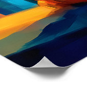 Dubai Teddy Fauvist Sunset Skyline Print Poster (Ecke)