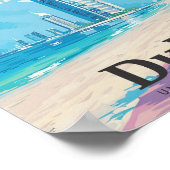 Dubai UAE Art Vintage Travel Poster (Ecke)