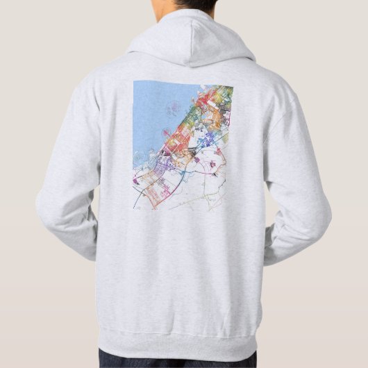 Dubai UAE City Map Hoodie (Rückseite)
