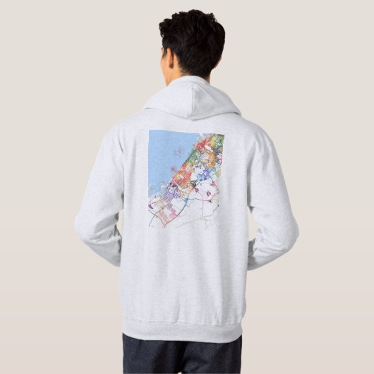 Dubai UAE City Map Hoodie (Schwarz voll)