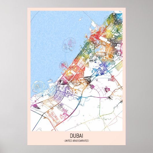 Dubai UAE City Map Poster (Vorne)