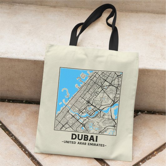 Dubai, UAE City Map Tote Bag Tragetasche