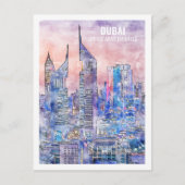 Dubai UAE Famous Travel Place Watercolor Postkarte (Vorderseite)