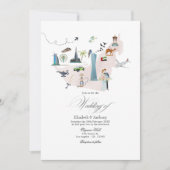 Dubai UAE Hochzeit in Urlaubsort Einladung (Vorderseite)