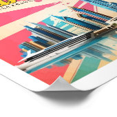 Dubai UAE Pop Art Travel Illustration Poster (Ecke)