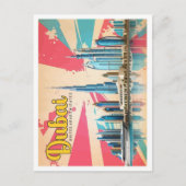 Dubai UAE Pop Art Travel Illustration Postkarte (Vorderseite)