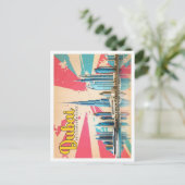 Dubai UAE Pop Art Travel Illustration Postkarte (Stehend Vorderseite)