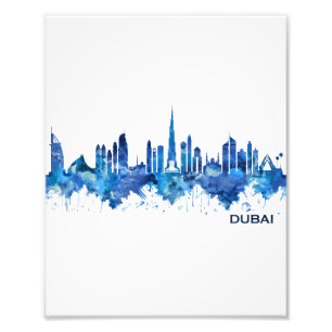 Dubai UAE Skyline Blue Fotodruck