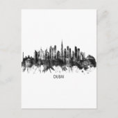 Dubai UAE Skyline BW Einladungspostkarte (Vorderseite)