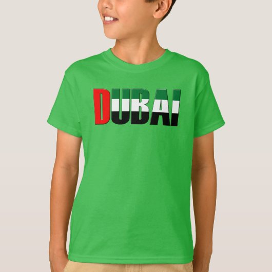 Dubai UAE Typografie Nur eleganter Text T-Shirt (Vorderseite)