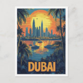 Dubai UAE Vintag Illustration Travel Postkarte (Vorderseite)