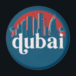 Dubai UAE Vintag Retro City Skyline City Art Magnet<br><div class="desc">Vintages und retro City Design mit wunderschöner Skyline, touristischer Attraktion und Stadtbild. Cooler Wolkenkratzer und Gebäude Silhouette Illustrationen für Touristen und Reisende. Ideal als Souvenir, um Zuhause zu bringen, wenn Sie durch die Welt reisen. Rett die Erinnerung an deine Reise und Ferien mit Familie und Freunden. Die Hintergrundfarbe kann auf...</div>