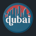 Dubai UAE Vintag Retro City Skyline City Art Magnet<br><div class="desc">Vintages und retro City Design mit wunderschöner Skyline, touristischer Attraktion und Stadtbild. Cooler Wolkenkratzer und Gebäude Silhouette Illustrationen für Touristen und Reisende. Ideal als Souvenir, um Zuhause zu bringen, wenn Sie durch die Welt reisen. Rett die Erinnerung an deine Reise und Ferien mit Familie und Freunden. Die Hintergrundfarbe kann auf...</div>