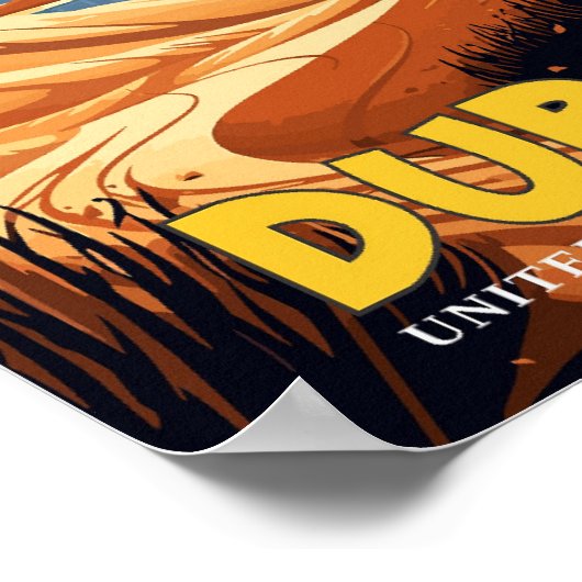 Dubai UAE Vintage Reise Illustration Poster (Ecke)