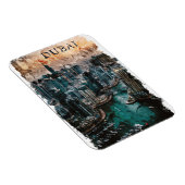 Dubai UAE Watercolor Skyline Magnet (Rechte Seite)
