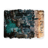 Dubai UAE Watercolor Skyline Magnet (Horizontal)